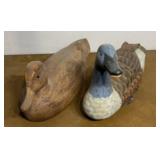Pair of wooden ducks