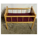 Wooden Doll Bed on wheels