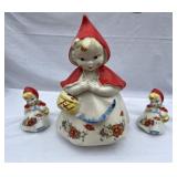 Little Red Riding Hood Cookie Jar and Salt and Pep