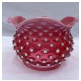 Cranberry hobnail lampshade