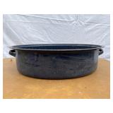 XL blue speckled graniteware roaster