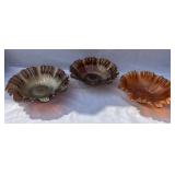 Lot of 3 carnival glass dishes