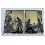 Pair of silhouette pictures
