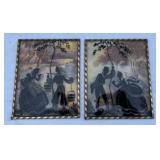 Pair of silhouette pictures