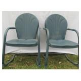 Pair of outdoor metal lawn chairs. Fair condition,
