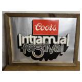 Coors Intramural Festival Sign with wooden frame