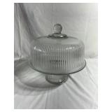 Glass cake stand with cover