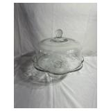 Glass cake stand with cover