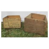 Lot of two wooden crates. One labeled Mason Fruit