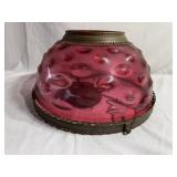 Antique Cranberry Hanging Oil Chandelier Lamp Shad