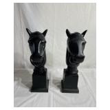 Pair of cast iron horse pedestals