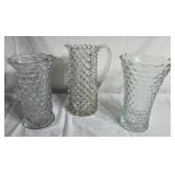 3 pieces of glassware, believed to be Fostoria Gla