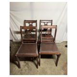 Set of 4 chairs with vinyl seat