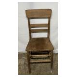 Old wooden straight chair
