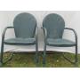 Pair of outdoor metal lawn chairs. Fair condition,