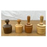 Lot of 4 wooden butter molds