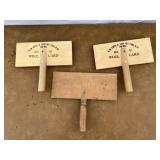 Lot of 3 wool cards