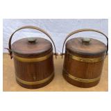 Pair of wooden sugar buckets