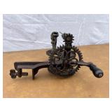 Cast iron apple peeler marked Sinclair Scott Co. B