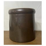 Brown stoneware crock. No chips or cracks.