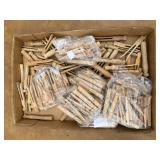 Flat of wooden clothes pins