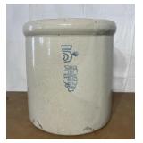 5 gallon White Hall Crock. Has large crack on the