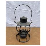 Old Railroad lantern marked CB&Q RR. Missing glass
