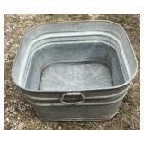Galvanized wash tub. Marked 2.