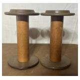 Pair of wooden spools