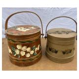 Lot of 2 painted sugar buckets