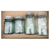 Lot of 4 mason jars. Includes a Root, two Balls, a