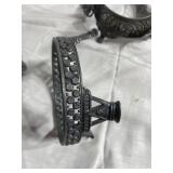 Lot of 5 silver plated? pickle castor holders