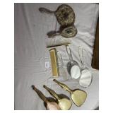 Flat of antique and old vanity pieces.  Includes m