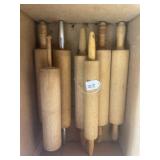 Lot of 7 wooden rolling pins