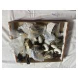 Antique glass, porcelain, iron door knobs and hard