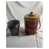 Old Metal Scotch o Matic plaid 1 gallon  thermos a