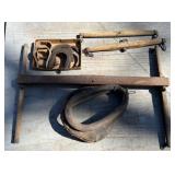 Lot of horse equipment. Includes Stirrups, horse s