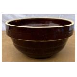 9 in. Stoneware bowl. Marked USA on the bottom.