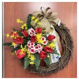 Blue & Gold Sunshine Wreath
