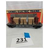 LIONEL CANADIAN PACIFIC FLASTCAR WITH WOOD