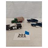 4 DIE-CAST CARS - ERTL RAILWAY EXPRESS, MENARDS