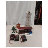 ASSORTED ACCESSORIES - TOWER, RR CROSSING, TREE,