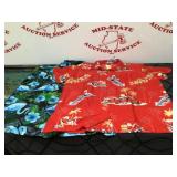 (2) Menï¿½s Large Ugly Christmas Camp Shirt & Blue