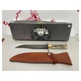 Bear & Son Antler Handle Damascus Steel Bowie