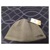 North Face Taupe Green Beanie Cap NWT