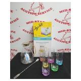 AllJoy Glass Diamond Pitcher 74OZ & (6)  JoyJolt