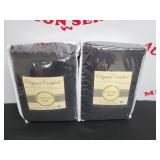 (2) Elegant Comfort King Size Fitted Sheets Black