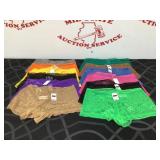 (12) Womenï¿½s Medium Lace Boy Shorts Underwear Lot