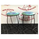 (2) Sea Turtle 14in. Folding Plant Stands