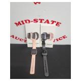 (2) Smart Watch Fitness Trackers Pink & Black In